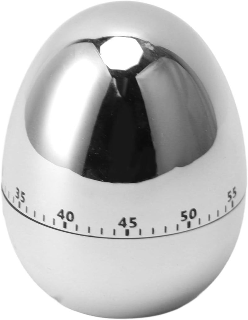 YDuupxe Manual Timer ABS Egg Model Mechanical Timer with Reminder Function for Kitchen (Silver) - Image 3