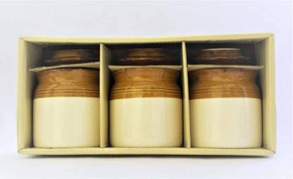 Jetwals Ceramic Handmade Pickle Jar Set with Lid CERAMIC CONTAINER JARS 300ML PACK OF 3 - Image 2