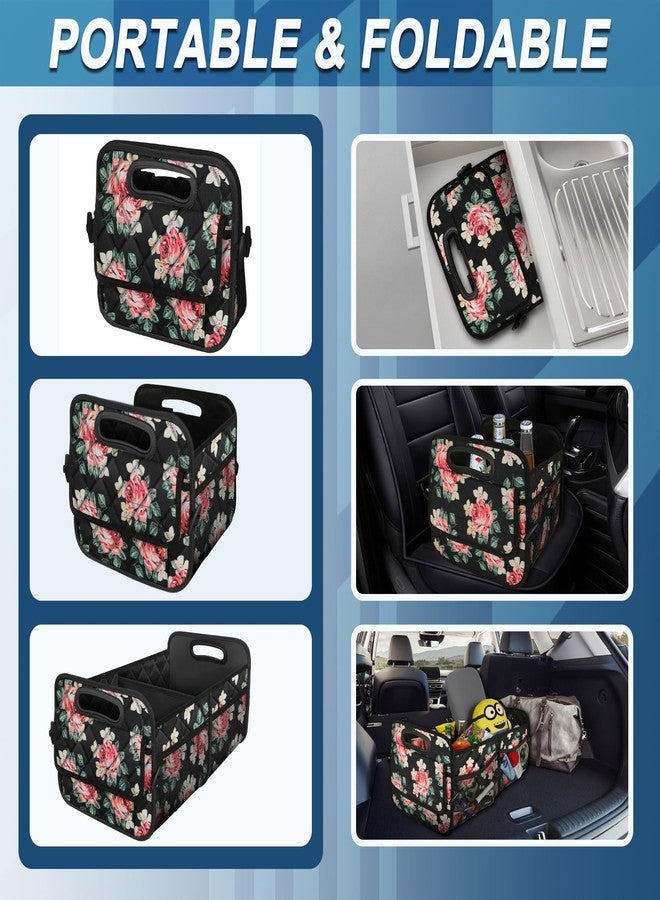 Deosk Car Trunk Organizer for SUV, Car Organizers and Storage with 6 Pocket, Car Accessories for Women/Men 50L Waterproof Polyester Trunk Organizer(Medium, Floral) - Image 4