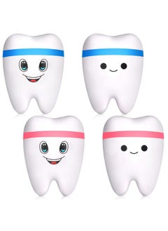 Jerify 4 Pcs Slow Rising Jumbo Tooth Decor Soft Cute Teeth Toy For Stress Relief Teens Adults Birthday Gifts Basket Stuffers Dental Assistant Accessories 4 Styles (Cute)  - Image 1