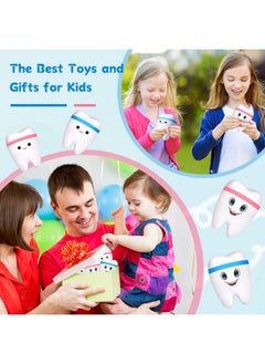 Jerify 4 Pcs Slow Rising Jumbo Tooth Decor Soft Cute Teeth Toy For Stress Relief Teens Adults Birthday Gifts Basket Stuffers Dental Assistant Accessories 4 Styles (Cute)  - Image 5