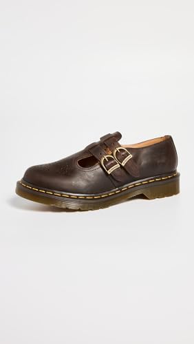Dr Martens أحذية دكتور مارتنز النسائية 8065 ماري جين، بني داكن كريزي هورس، 11 متوسط أمريكي - Image 2