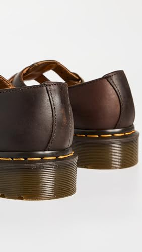 Dr Martens أحذية دكتور مارتنز النسائية 8065 ماري جين، بني داكن كريزي هورس، 11 متوسط أمريكي - Image 3