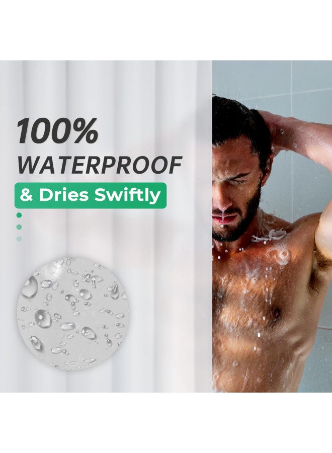AmazerBath 72x96 Shower Curtain Plastic, Extra Long Shower Curtain Thick PEVA, Frosted Shower Curtain 96 Length, Heavy Duty Shower Curtain Extra Long with 3 Weighted Stones and 12 Grommet Holes - Image 3