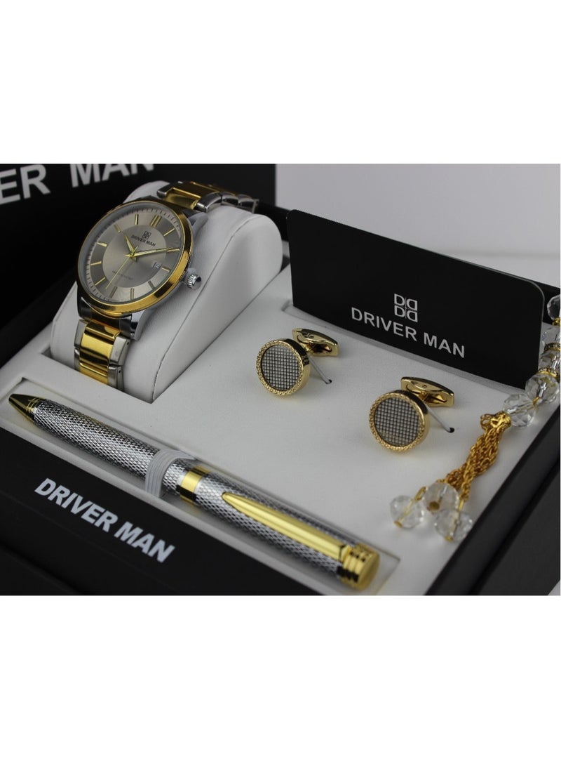 ووتش طقم ساعه رجالي مكون من أربع قطع