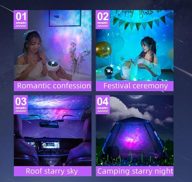 Furret Galaxy Star Projector Night Light with Remote LED Starry Sky Projection Aurora Bedside Lamp for Bedroom - Image 5