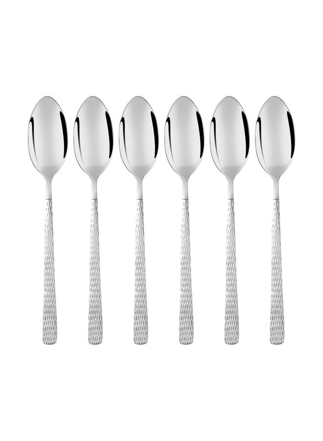 FNS Stainless Steel Madrid Hammer Finish on Handle Dinner Spoon (6 Dinner Spoon) for Home, Dining and Kitchen - Image 2