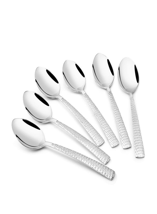FNS Stainless Steel Madrid Hammer Finish on Handle Dinner Spoon (6 Dinner Spoon) for Home, Dining and Kitchen - Image 1