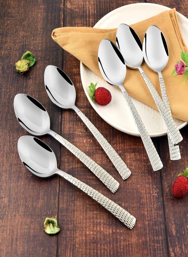 FNS Stainless Steel Madrid Hammer Finish on Handle Dinner Spoon (6 Dinner Spoon) for Home, Dining and Kitchen - Image 5