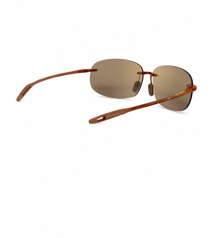 ماوي جيم نظارات شمسية رجالية Maui Jim Breakwall (طراز H422-26 / MJ0422S-002 64) بعدسات مستقطبة وتصميم بدون إطار؛ تتميز بعدسات MauiPure بلون HCL Bronze وإطار بلون Rootbeer، مقاس 64 مم؛ نظارات أنيقة وخفيفة الوزن توفر حماية من الأشعة فوق البنفسجية. - Image 4