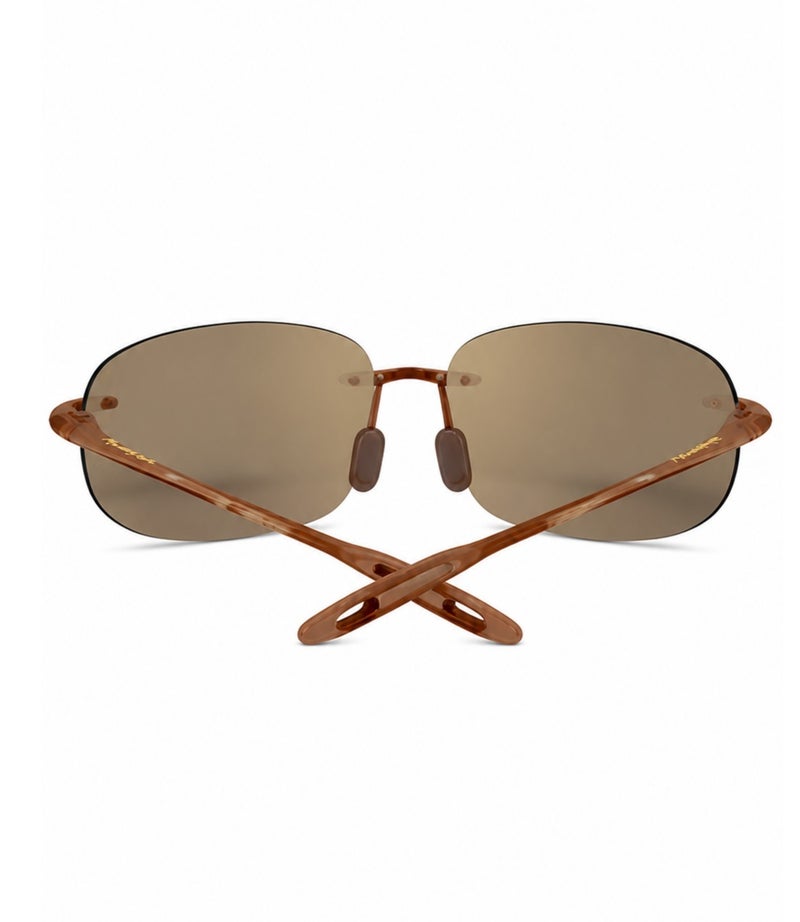 ماوي جيم نظارات شمسية رجالية Maui Jim Breakwall (طراز H422-26 / MJ0422S-002 64) بعدسات مستقطبة وتصميم بدون إطار؛ تتميز بعدسات MauiPure بلون HCL Bronze وإطار بلون Rootbeer، مقاس 64 مم؛ نظارات أنيقة وخفيفة الوزن توفر حماية من الأشعة فوق البنفسجية. - Image 5