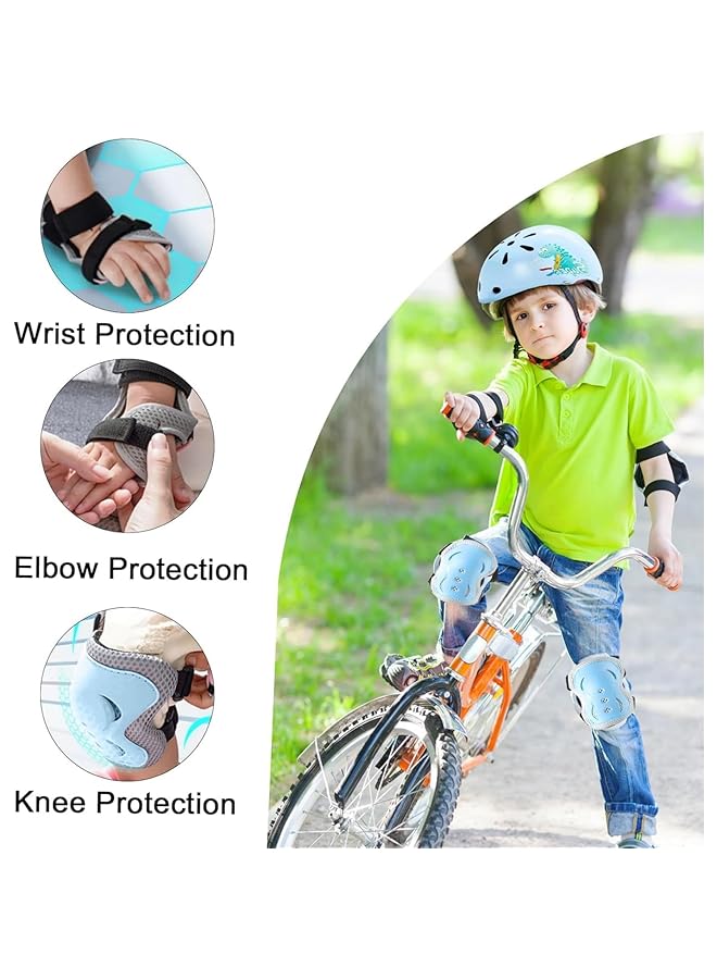 Kids Bike Helmet For Kids 5 8 Kids Toddlers Bike Helmet Adjustable For Ages 3 5 8 Years Knee Pads And Elbow Pads Set Wrist Guard Sports Protective Gear Set For Roller Skate Bicycle - Image 2