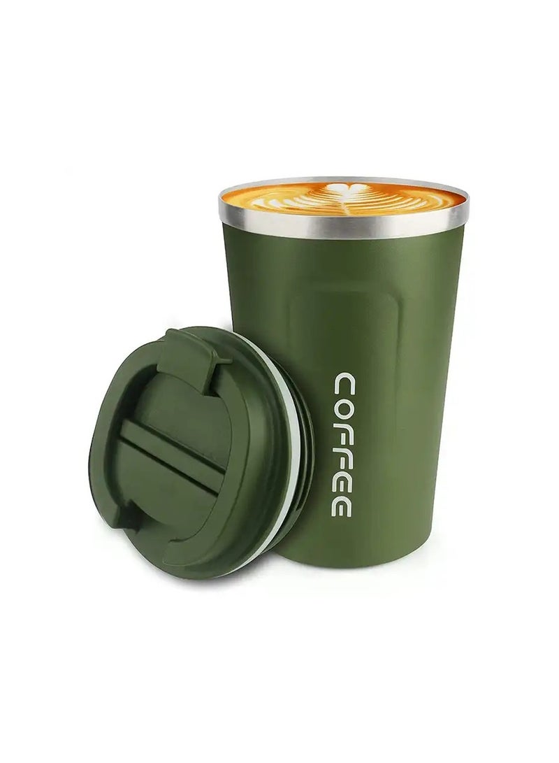 نوزكي كوب قهوة من الفولاذ المقاوم للصدأ سعة 510مل، كوب حراري معزول مانع للتسرب، كوب قهوة للسيارة للتنزه سيرًا على الأقدام والتخييم والسفر، قابل لإعادة الاستخدام للقهوة الساخنة والباردة والماء والشاي. - Image 1