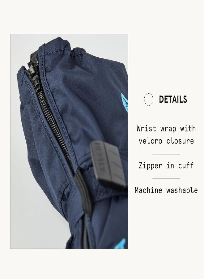Hestra Mittens for Baby: Kids Zip Long Mitten with Primaloft Insulation, Dark Navy, 4 - Image 4