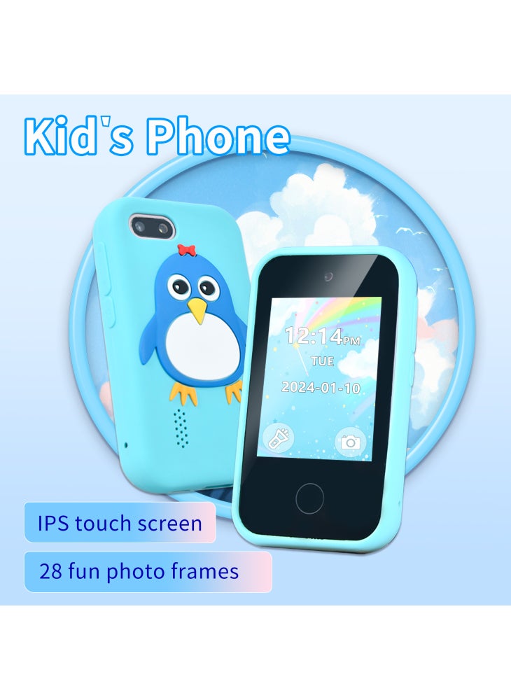 Generic S5 Mobile Shape Kids Camera 2.8-Inch IPS Touch Screen Dual-Camera Camera with 32GB Card+Card Reader - Blue - Image 4