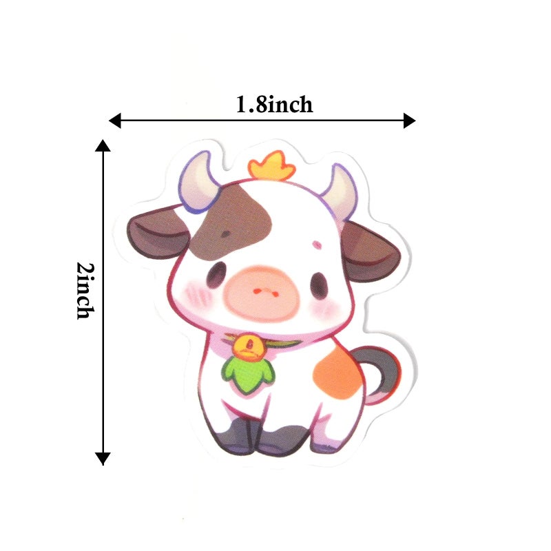 Aowplc Cute Cow Stickers | 50 Pcs Kawaii Rainbow Cow Stickers | Waterproof Vinyl Decals for Water Bottles Laptops - Image 4
