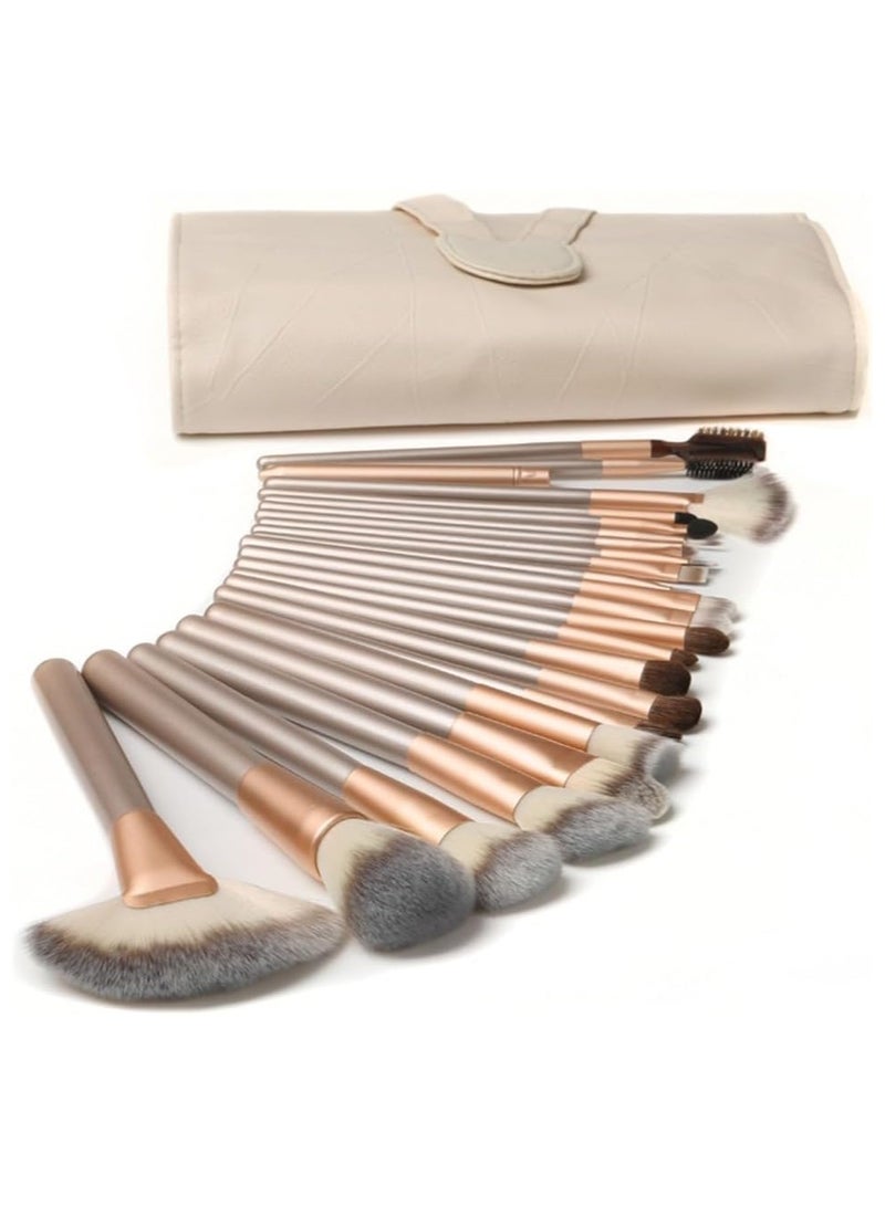 Vitacelli 18-Piece Premium Makeup Brush Set with Elegant Gold Handles & Storage Bag - Image 1