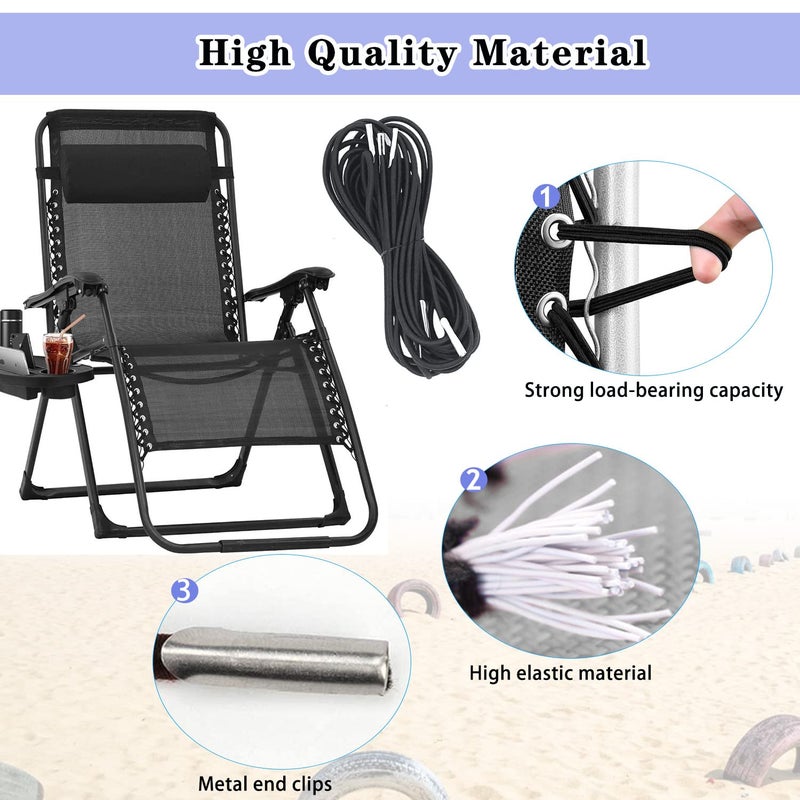Ostlttyn Zero Gravity Chair Replacement Fabric with Bungee Cord Kit, 21 Inch Wide Repair Cloth with Replacement Cord for Oversized XL Anti Gravity Chairs Outdoor Recliner Patio Lounge Lawn Beach Sling Chair - Image 5