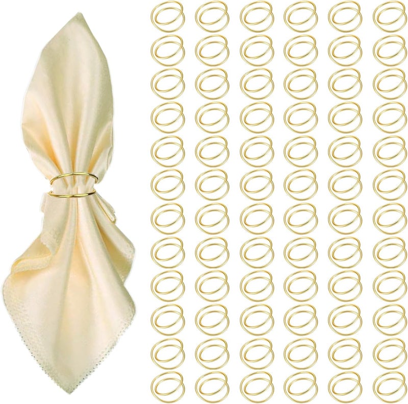 FORESRUM Gold Napkin Rings - 72 PCS Metal Spiral Napkin Rings(Spiral) Napkin Holders Buckles for Family Dinner, Wedding, Party,Table Decorations - Image 1