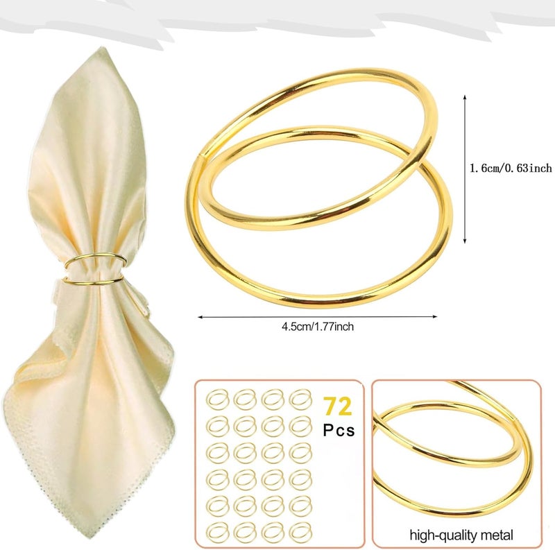 FORESRUM Gold Napkin Rings - 72 PCS Metal Spiral Napkin Rings(Spiral) Napkin Holders Buckles for Family Dinner, Wedding, Party,Table Decorations - Image 2