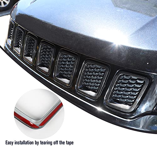 JeCar Grille Inserts ABS Front Grill Cover Exterior Accessories for Jeep Compass MP 2017-2020, Carbon Fiber Finish - Image 4