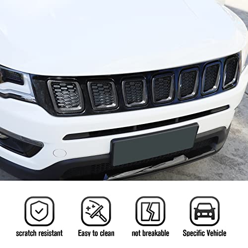 JeCar Grille Inserts ABS Front Grill Cover Exterior Accessories for Jeep Compass MP 2017-2020, Carbon Fiber Finish - Image 5