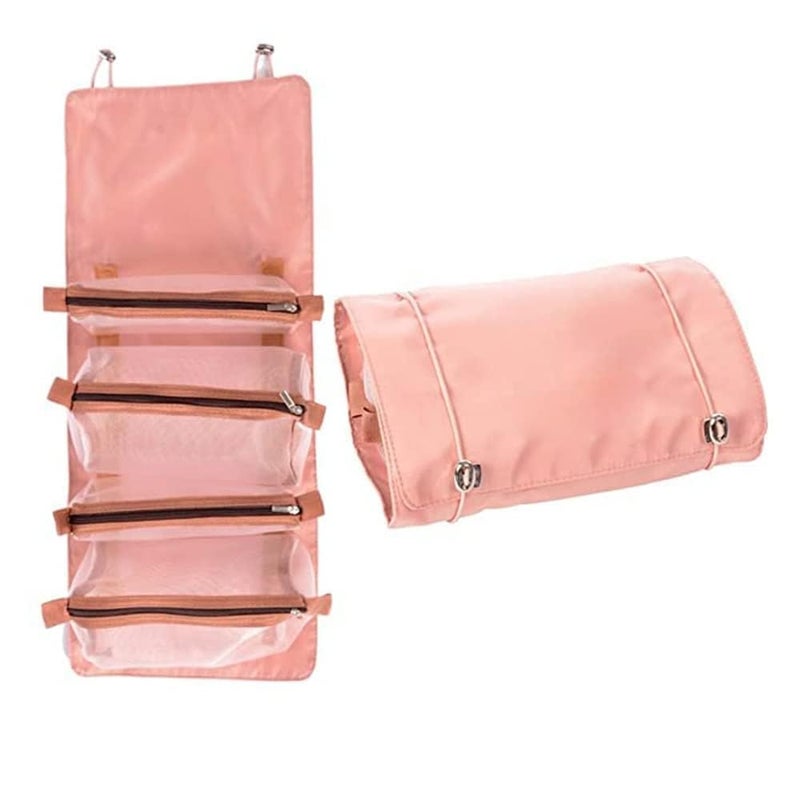 AVMPHD Cosmetic Organizer Makeup Bag Roll Up Pouch Makeup Organizer Box Foldable Toiletry Bag Cosmetic Bag for Women Travel Makeup PouchMulticolor - Image 1