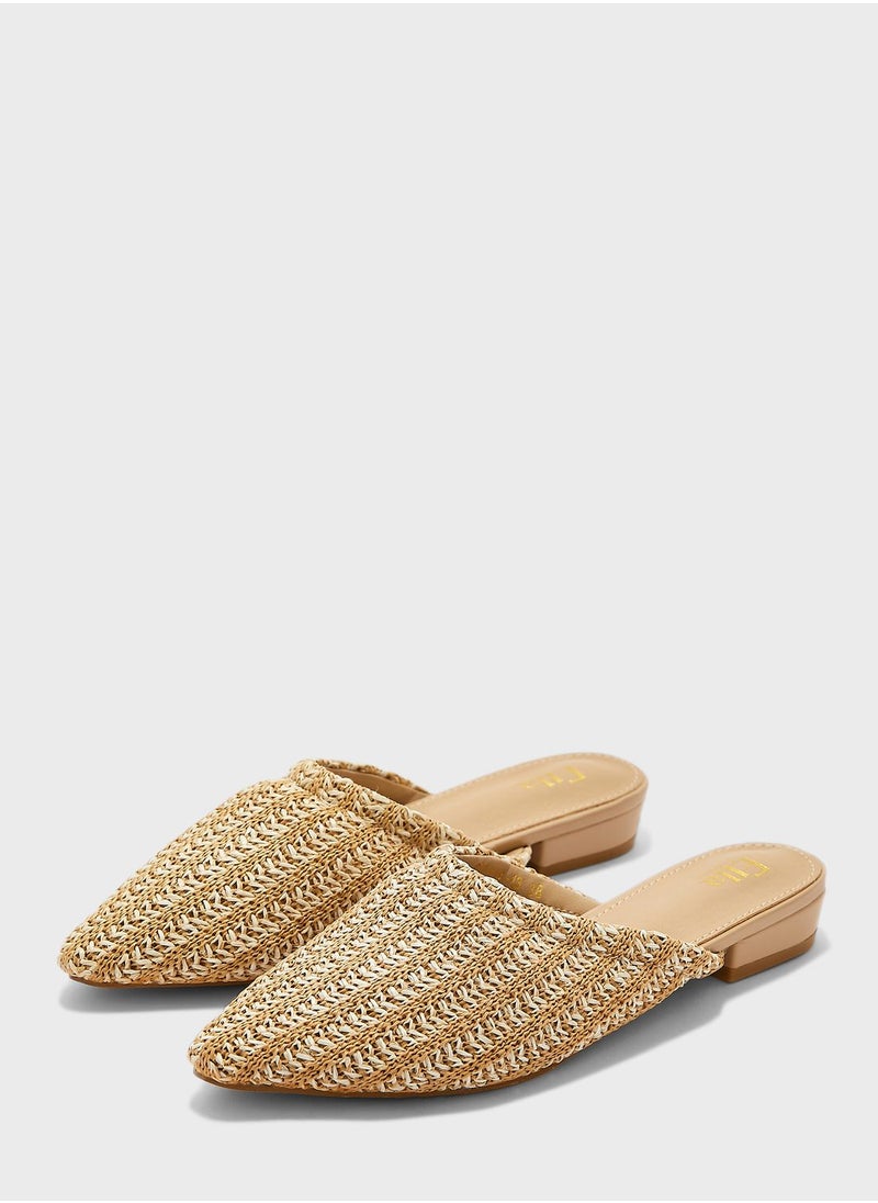 ELLA - Raffia Slip Ons - Image 1