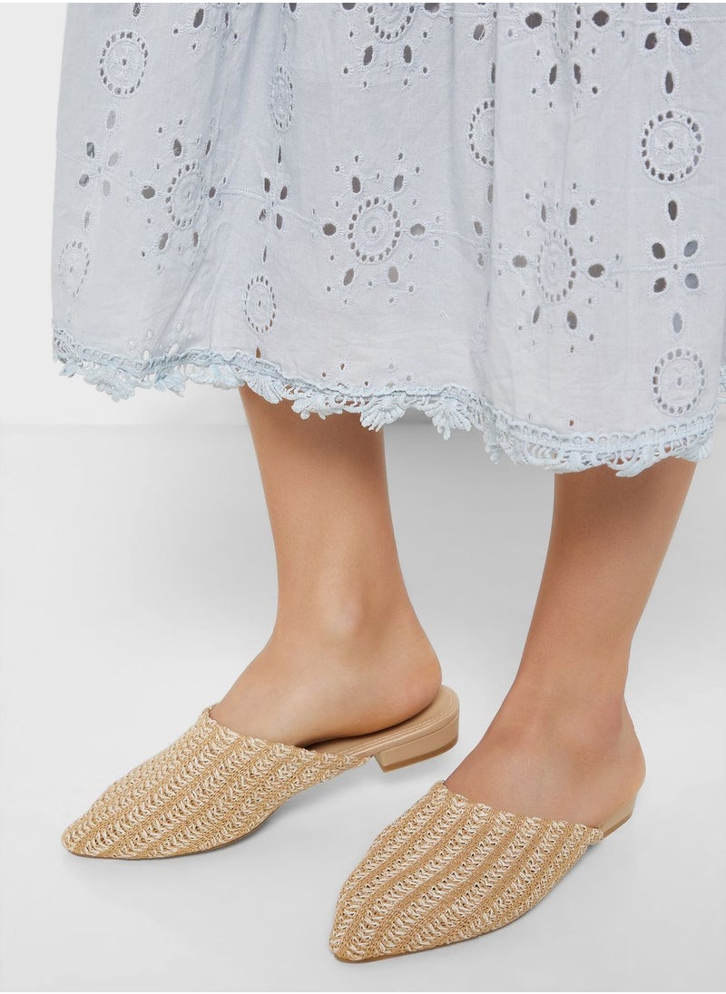ELLA - Raffia Slip Ons - Image 1