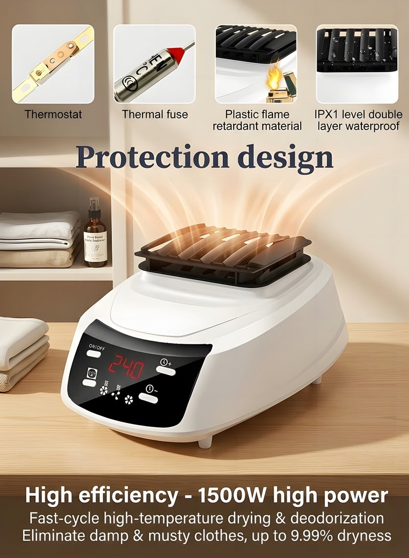 Beauenty Portable Dryer, Foldable 1500W Electric Clothes Dryer, Clothes Drying Rack with Remote Control, Large Capacity Portable Laundry Drying Wardrobe for Home, Apartments, Dormitory, Travel - Image 3