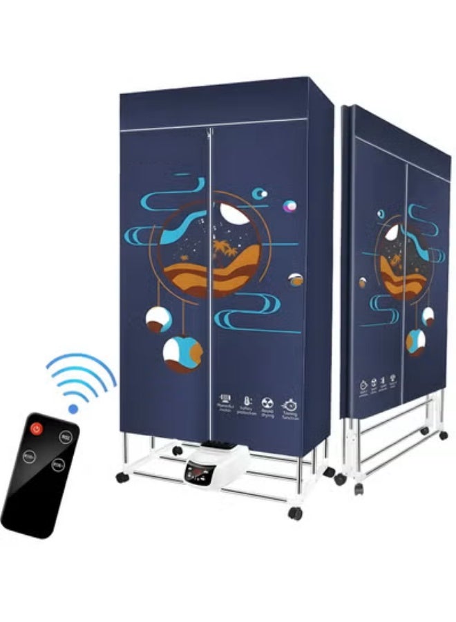 Beauenty Portable Dryer, Foldable 1500W Electric Clothes Dryer, Clothes Drying Rack with Remote Control, Large Capacity Portable Laundry Drying Wardrobe for Home, Apartments, Dormitory, Travel - Image 1