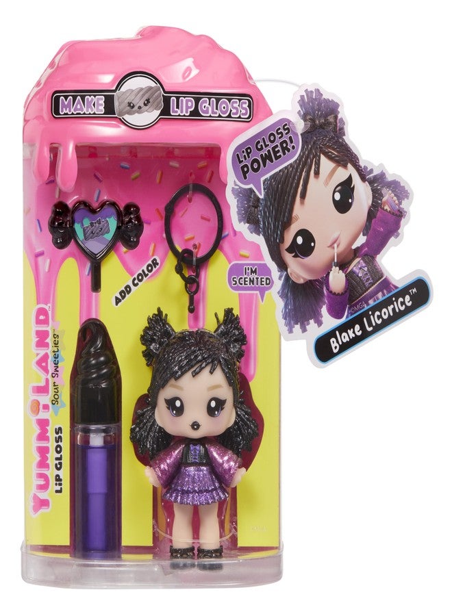 Yummiland Lip Gloss Doll: Sour Sweeties - Blake Licorice Includes DIY Lip Gloss + Removable Keychain, Cosmetic Play, Collectible, Ages 4+ - Image 4