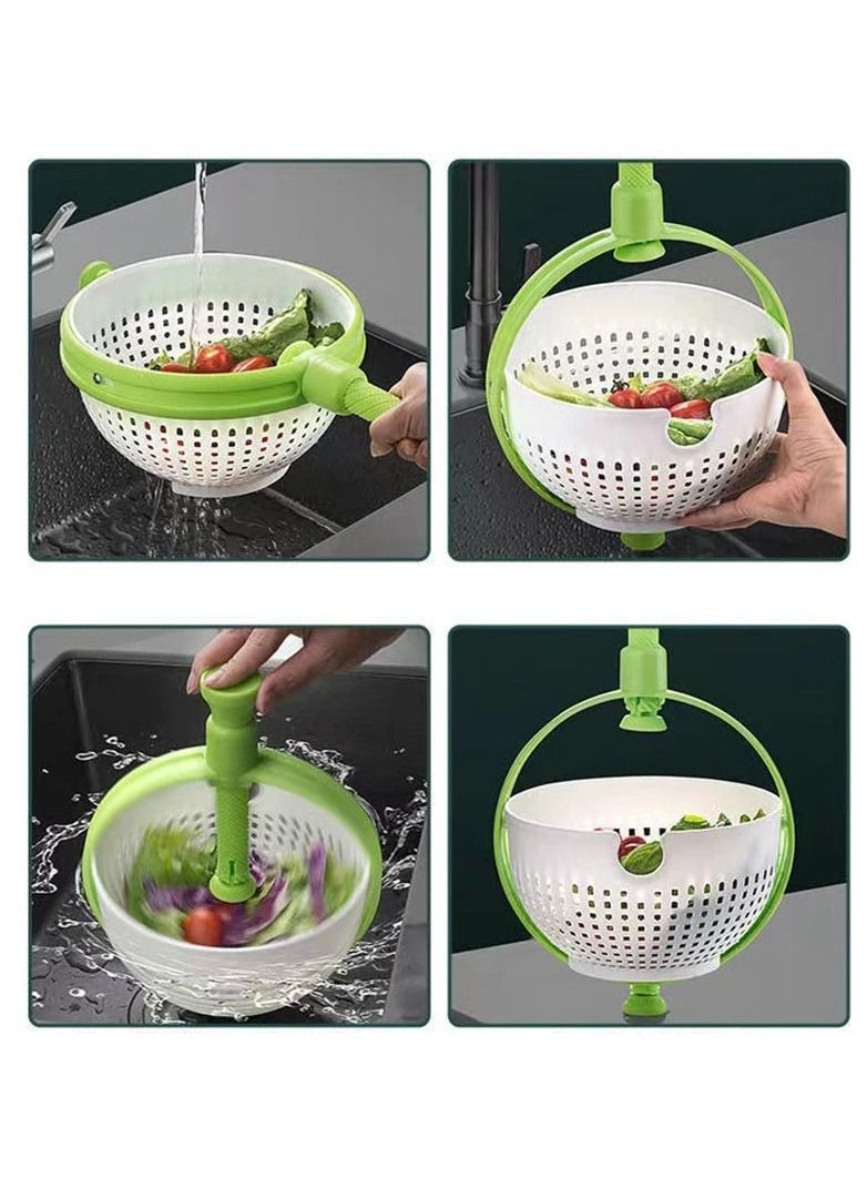 ONE Spinning Colander Multi Use Collapsible Vegetable Spinner with Handle Non-Scratch