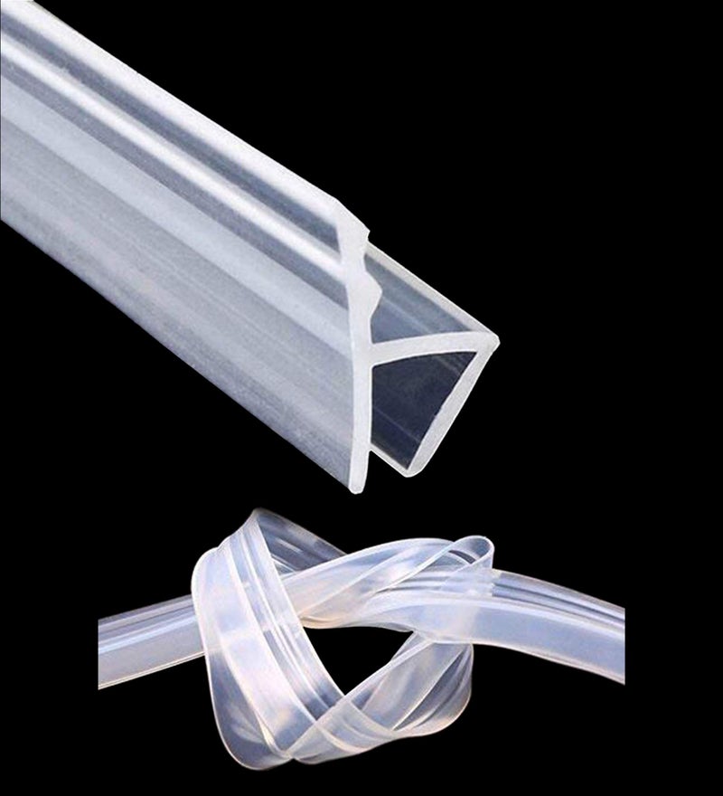 KRLIFCSL Glass Door Seal Strip, 10ft Frameless Weather Stripping Shower Door Sweep, Weatherproof Silicone Seal Fit for 3/8" Glass (H) - Image 1
