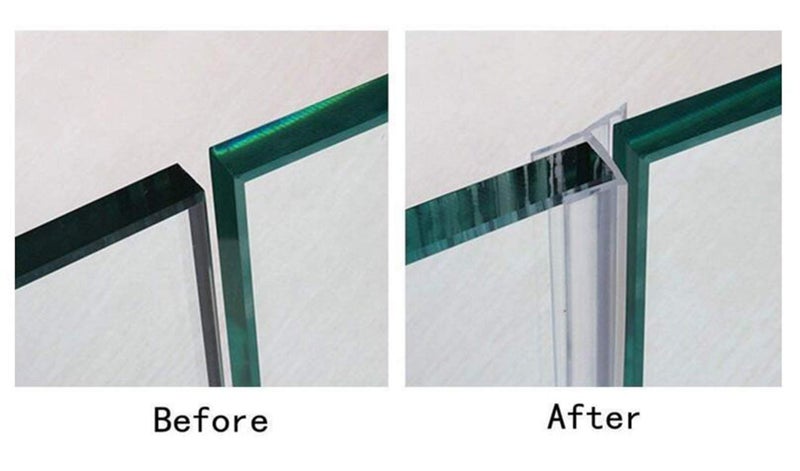 KRLIFCSL Glass Door Seal Strip, 10ft Frameless Weather Stripping Shower Door Sweep, Weatherproof Silicone Seal Fit for 3/8" Glass (H) - Image 5