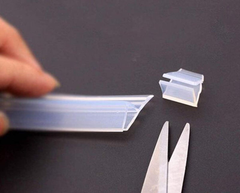 KRLIFCSL Glass Door Seal Strip, 10ft Frameless Weather Stripping Shower Door Sweep, Weatherproof Silicone Seal Fit for 3/8" Glass (H) - Image 4