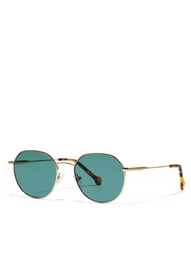 30Sundays WANDERLUST Men Green Sunglasses - Frame Material: Metal - Lens Color: Green- Frame Color: Japanese Gold - Full Rim