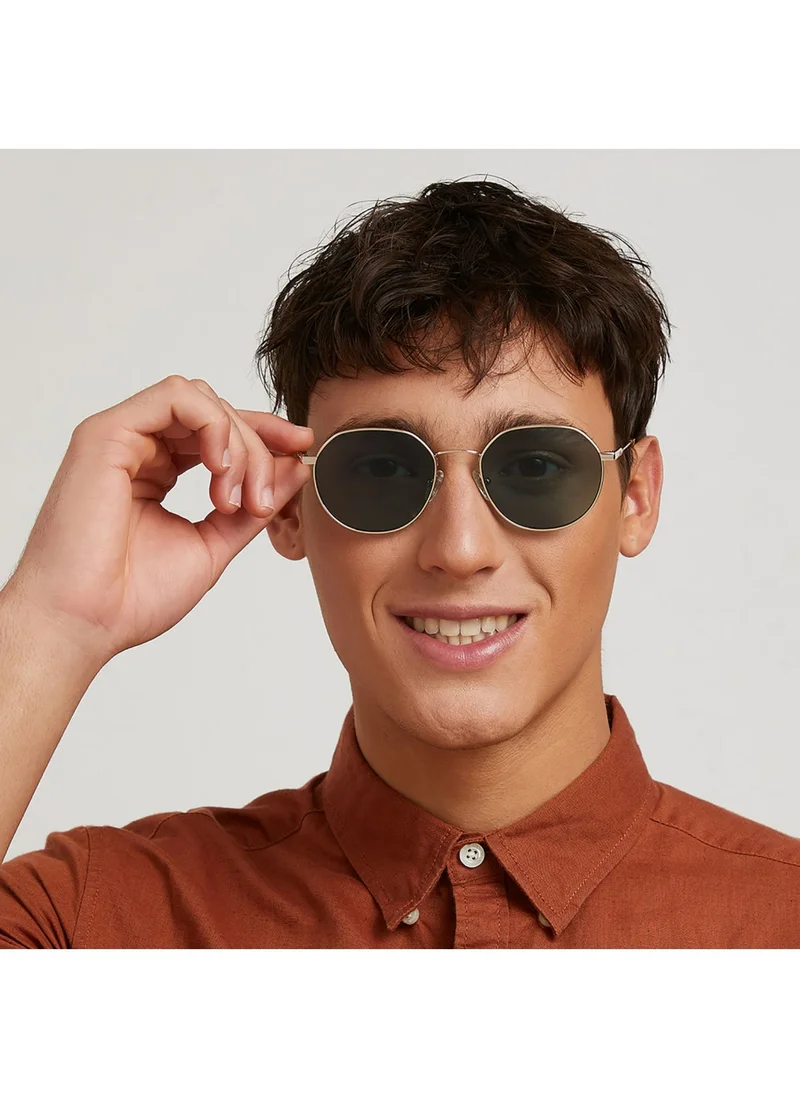 30 سندايز WANDERLUST Men Green Sunglasses - Frame Material: Metal - Lens Color: Green- Frame Color: Japanese Gold - Full Rim