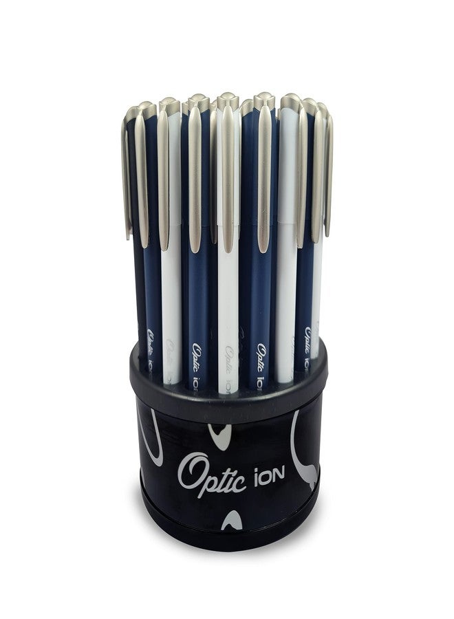 دبليو آي أن أقلام حبر جاف أيونية من وين | 50 قلمًا (37 قلمًا بحبر أزرق و13 قلمًا بحبر أسود) | رأس ماسي 0.7 مم | قبضة قوية لكتابة سلسة | أقلام للكتابة | أقلام هدايا للشركات - Image 1