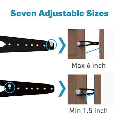 Neobay Cat Door Latch with Stabilizer, 7 Sizes Adjustable Cat Door Holder Latch to Keep Dog Out of Litter Box, Economical Alternative of Pet Gates and Interior Cat Door, Blcak, 2 Packs - Image 3