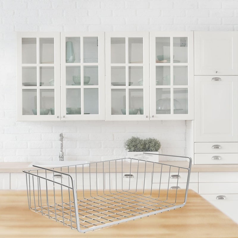 Go Hooked Go Hooked 12 Inch Under Shelf Basket Powder Coated Iron White Space Saving Durable Efficient Compact Versatile Sturdy Organize Heavy Duty Convenient Practical  - Image 5