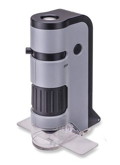 Carson MicroFlip 100x-250x LED and UV Lighted Pocket Microscope with Flip Down Slide Base and Smartphone Digiscoping Clip (MP-250)