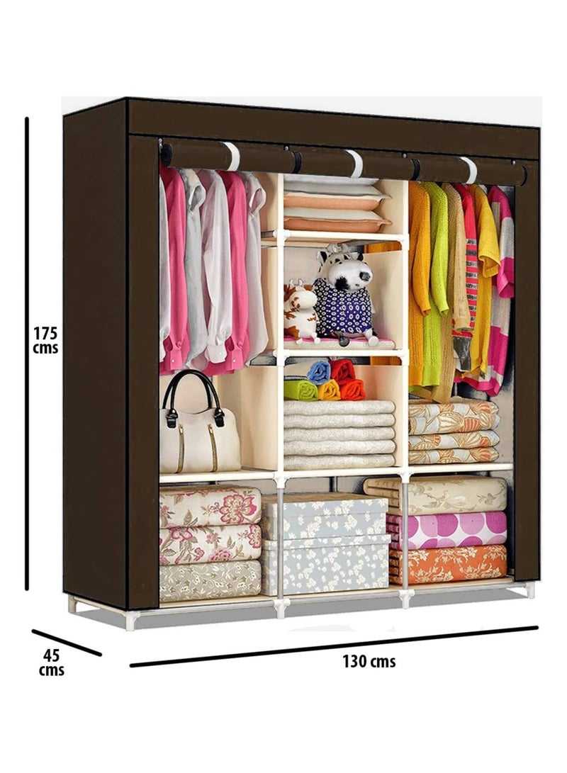 سي او أرماء دولاب تخزين ملابس قماش , محمولة خفيفة الوزن وسهلة التركيب والتخزين 170*130*45 سم - Image 2