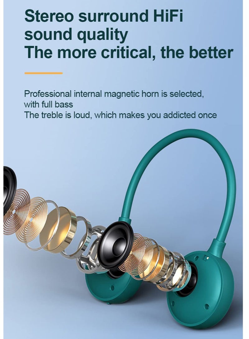 Excefore Neckband Bluetooth Speaker, Portable Wireless Wearable Speaker, EBS-906, Bluetooth 5.0, Built-in mic, 10H Playtime, for Home and Outdoor,Green - Image 5