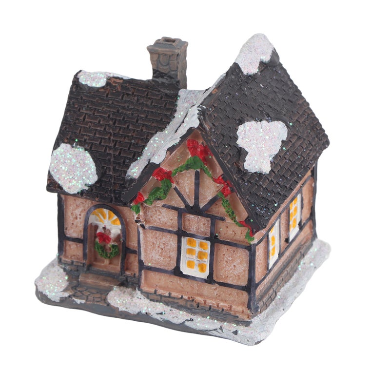 Christmas House Village LED Lights Decorating Battery Operated Resin House Decoration for Christmas Gifts - Image 1