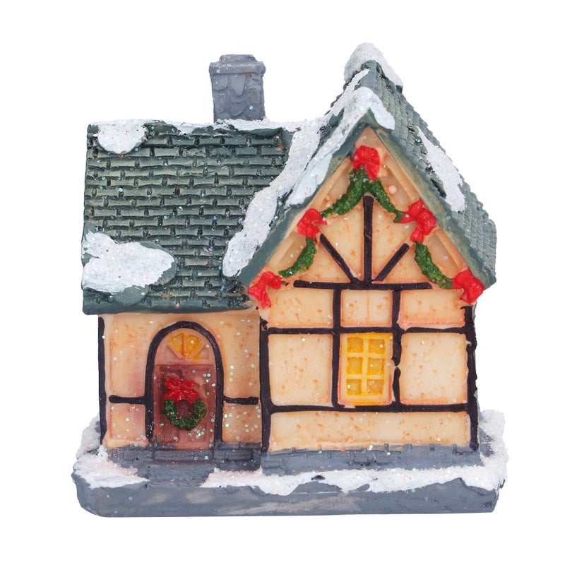 Christmas House Village LED Lights Decorating Battery Operated Resin House Decoration for Christmas Gifts - Image 2