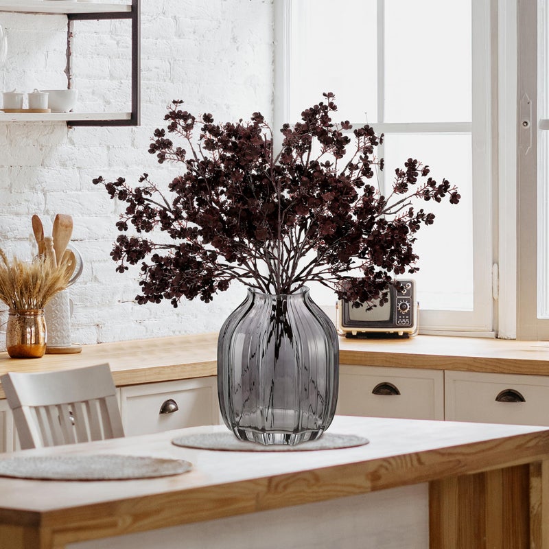 JAKY Global JAKY-Global Silk Babys Breath Artificial Flowers Bulk Blackish Red 6pcs Faux Fall Flowers for Vase Home Kitchen Indoor Bouquet Floral Arrangement Table Centerpieces Farmhouse Decor - Image 3