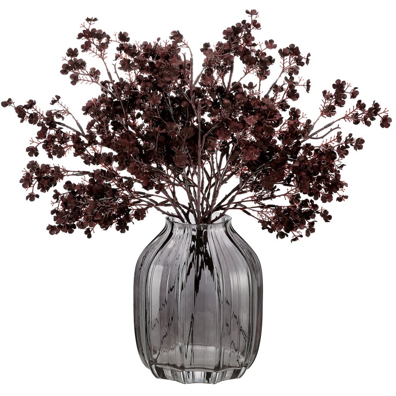 JAKY Global JAKY-Global Silk Babys Breath Artificial Flowers Bulk Blackish Red 6pcs Faux Fall Flowers for Vase Home Kitchen Indoor Bouquet Floral Arrangement Table Centerpieces Farmhouse Decor - Image 1