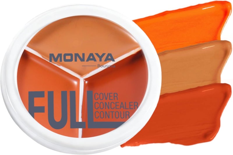 Monaya C007 Full Coverage Concealer & Contour â€“ High Coverage Cream Formula, 3 Shades for Concealing, Sculpting & Defining, Long-Lasting, Smooth Blend, Vegan & Cruelty-Free (C101)