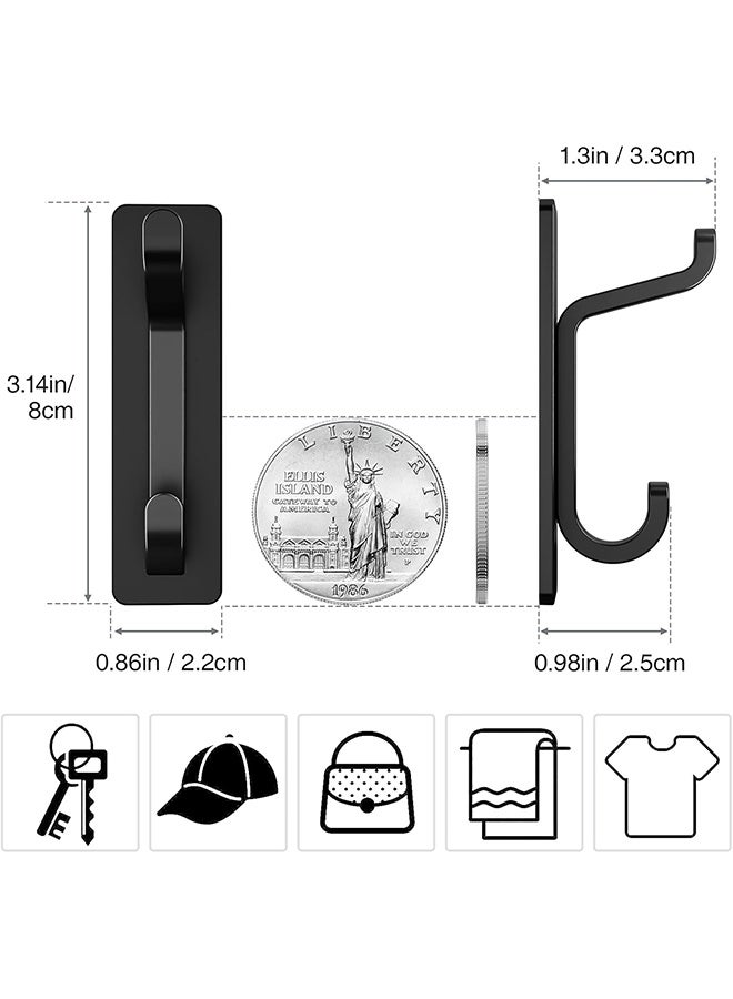 4Packs Adhesive Hooks, Ultra Strong, Holds up to 6 kg, Metal Door Hooks, Towel Hooks, Rustproof, Self-Adhesive Hooks, Matte Black, Shower Hooks, No Drilling Required - Image 3
